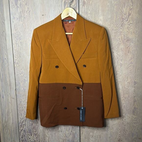 Umberto Ginocchietti Jackets & Blazers - NWT Vintage Umberto Ginocchietti Two-Toned Brown Double Breasted Blazer L/EU 38